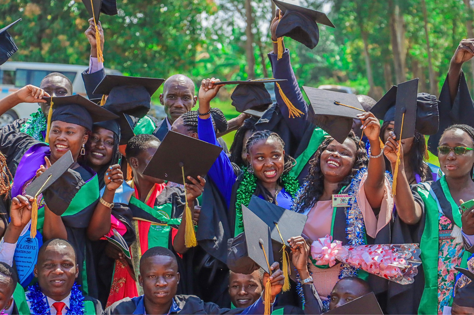 LIU graduates celebrating