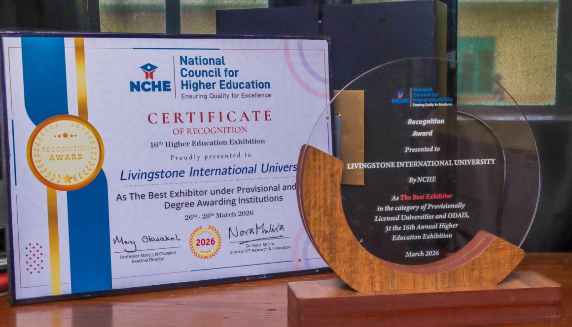 Our award plaque from the National Council for Higher Education in recognition of being Best Overall Exhibitor in the Provisionally Licensed Universities Category during the NCHE 16th Exhbition.